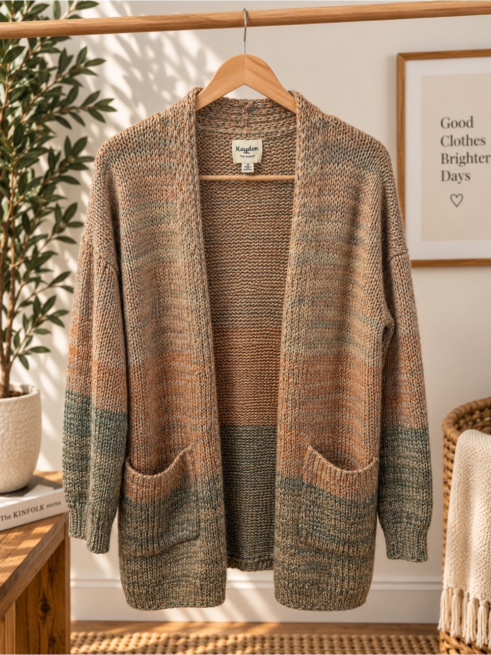 Hayden Los Angeles Small Chunky Knit Open Front Cardigan Sweater